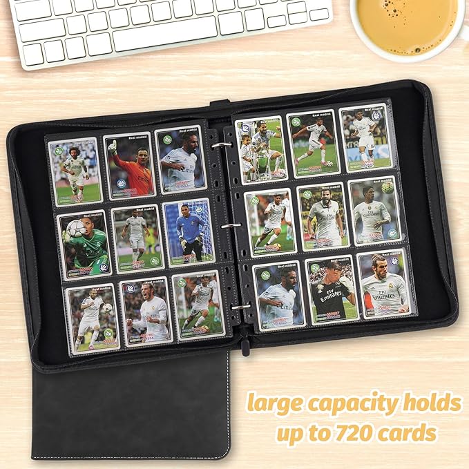 Trading Card Binder, Premium 9 Pocket Card Binder, 720 Double Sided Pocket PU - Image 6