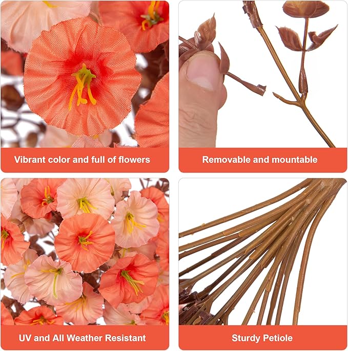 2 PCS Artificial Faux Fall Hanging Flowers Plants - Image 4