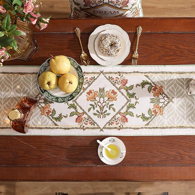 patdrea Designer Elegant French Floral Velvet Table Runner 71 Inch Long - Image 6