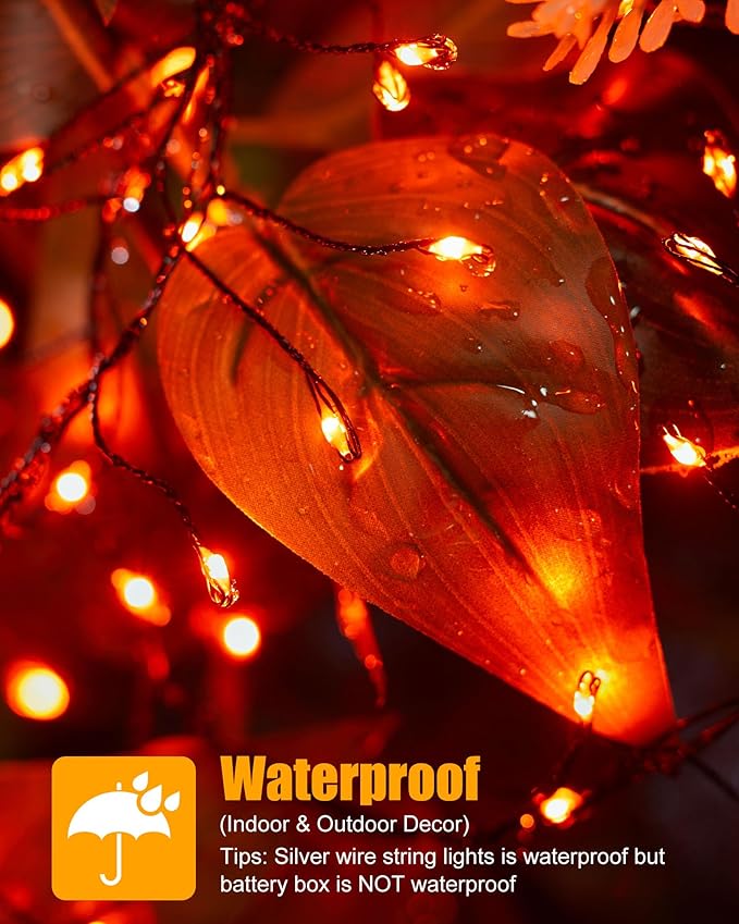 Minetom Fairy Lights Battery Operated, String Lights Waterproof Silver Wire 5 - Image 5