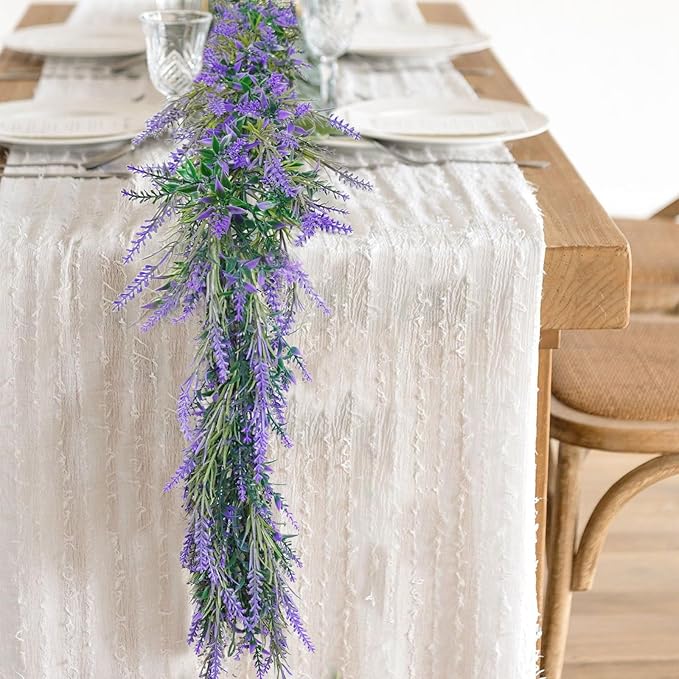 MAKHOT 6Ft Purple Lavender Artificial Garland Decor, Spring Summer All Year - Image 5