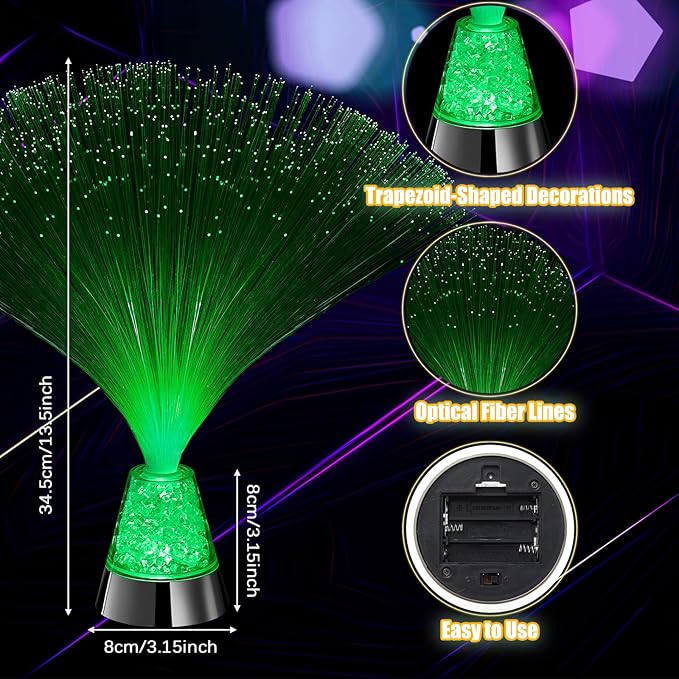 Patelai 10 Pcs LED Fiber Optic Lamp Color Changing Fiber Optic Night Light - Image 2
