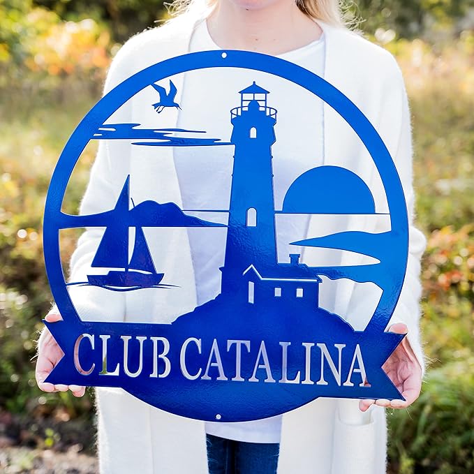 Custom Lighthouse Decor | Personalized Beach Coastal Lake House Decor | Metal - Image 2