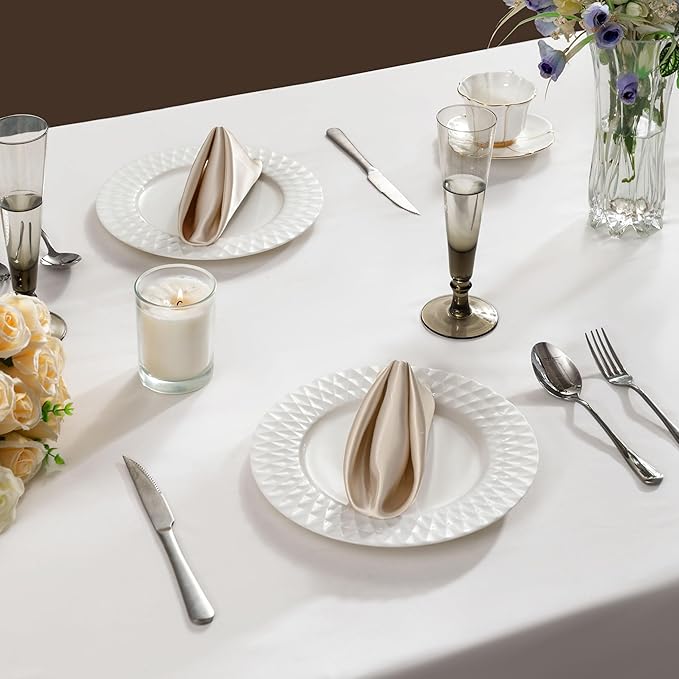 36 Pack Square Satin Dinner Napkins, 16x16 Inches Silky Soft Smooth Table Cloth - Image 3