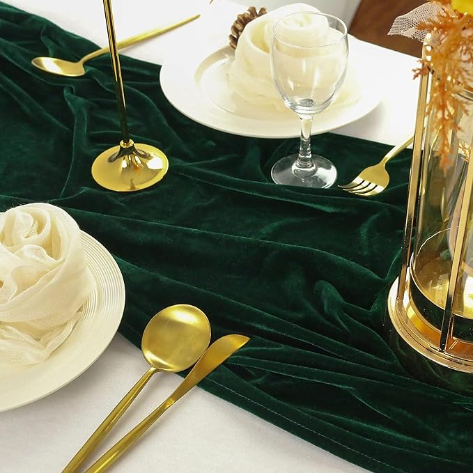 Velvet Table Runner, 5 Pack Luxurious Wedding Reception Decorations Soft Velvet - Image 3