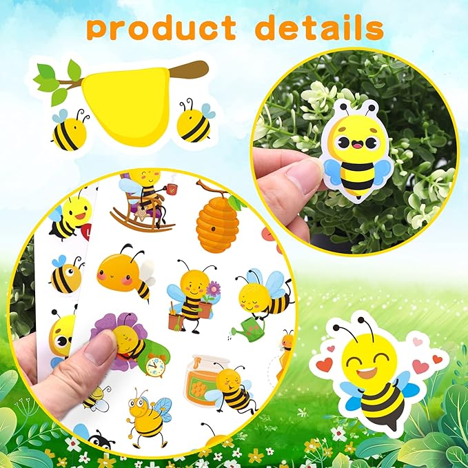Bumble Bee Stickers Summer Spring Happy Honey Bee Decal Sticker 660 Counts - Image 5