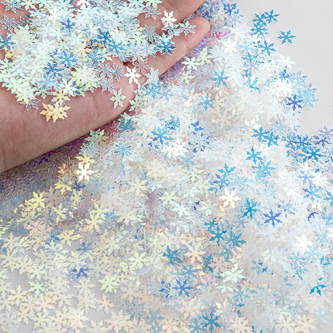 2000pcs/50g Christmas Snowflakes Confetti Decorations, Iridescent Snowflake by Unknown
