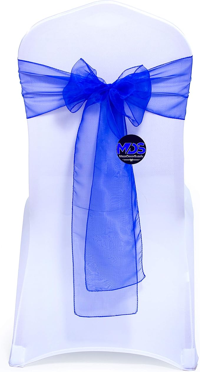 MDS Pack of 200 PCS Organza Chair Sashes Wider Dining Chair Bows Ribbon Tie Back by MDS