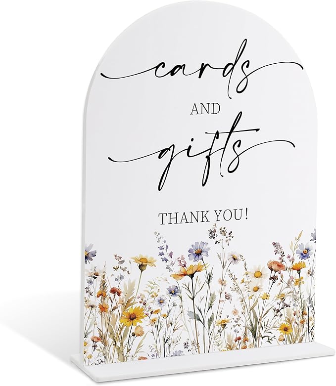 Wedding Signs for Ceremony and Reception, Boho Floral Cards And Gifts Sign by Unknown