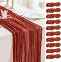 Sioloc Terracotta Table Cloth Cheesecloth Table Runner 10ft Rustic by HEALTHYCOMFORTLIFE