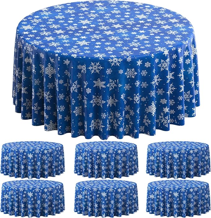 Jectivs 6 Pieces Christmas Snowflake Plastic Party Tablecloth Decorations by JectivsPartyDecorations