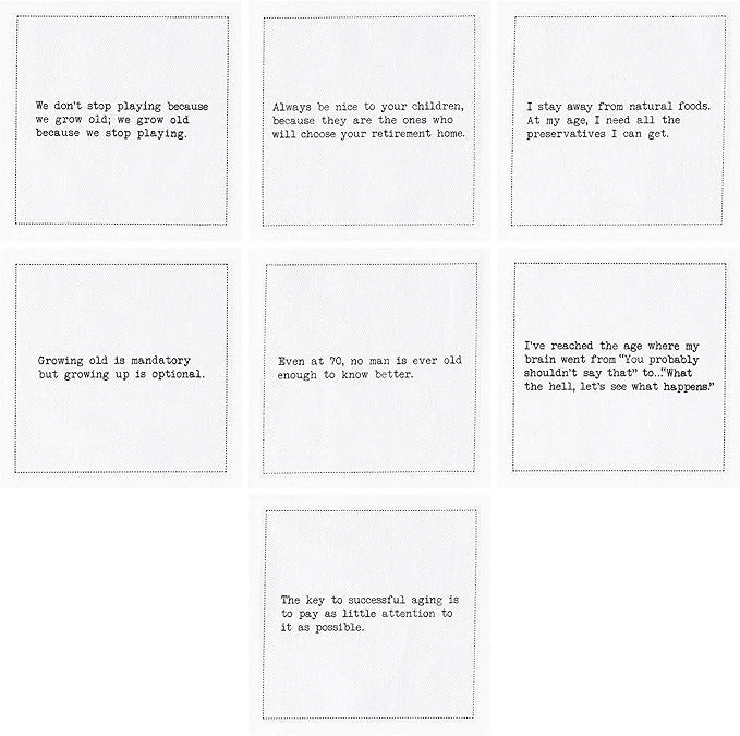 Five Star Napkins 70th Birthday Quotes White Cotton Cocktail Napkins, Beverage - Image 4