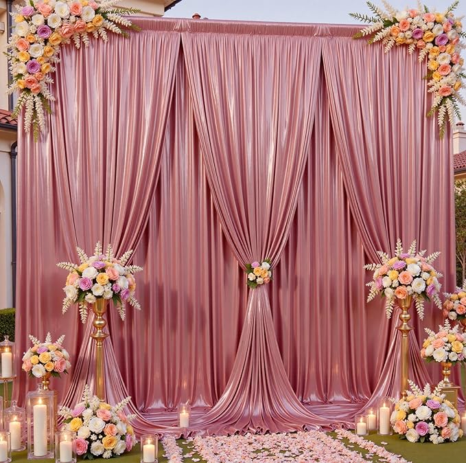 20ftx10ft Rose Gold Sequin Backdrop Curtain - Image 7