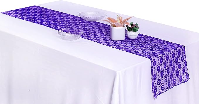 MDS Pack of 15 Wedding 12 x 108 inches Lace Table Runner - Image 5