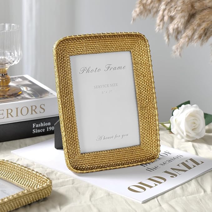 Cuspin Vintage Gold 5x7 Picture Frame, Retro Design Home Decor - Image 2
