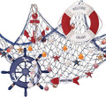 Marsui 11 Pcs Wooden Nautical Wall Decor Fishing Net Decoration, Include by Marsui