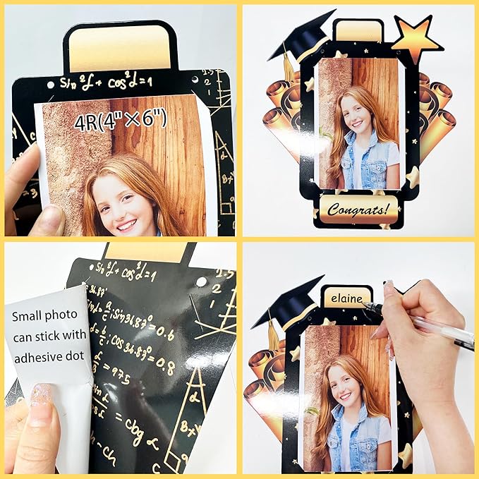 pinkblume Graduation Party Decorations Black and Gold Grad Photo Banner - Image 3