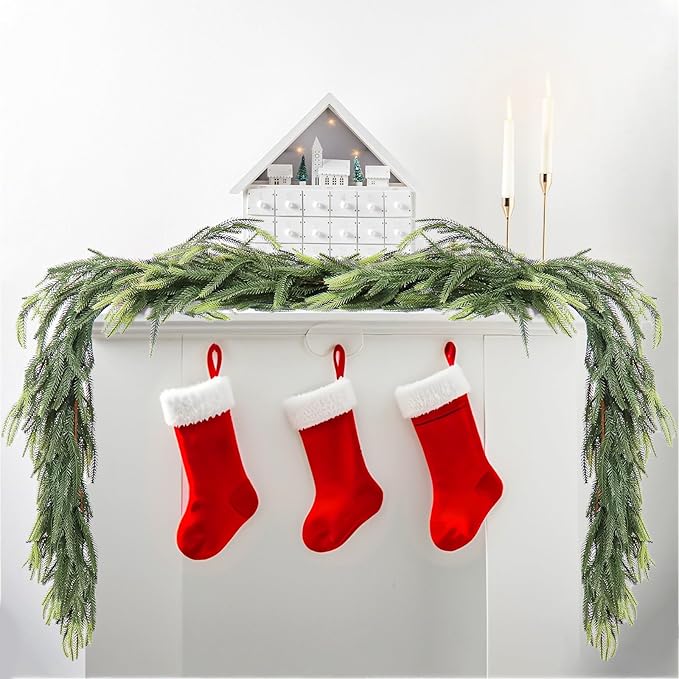 MAKHOT 1-Piece 5.6Ft Artificial Pine Needle Garland, Real Touch Winter Pine - Image 9