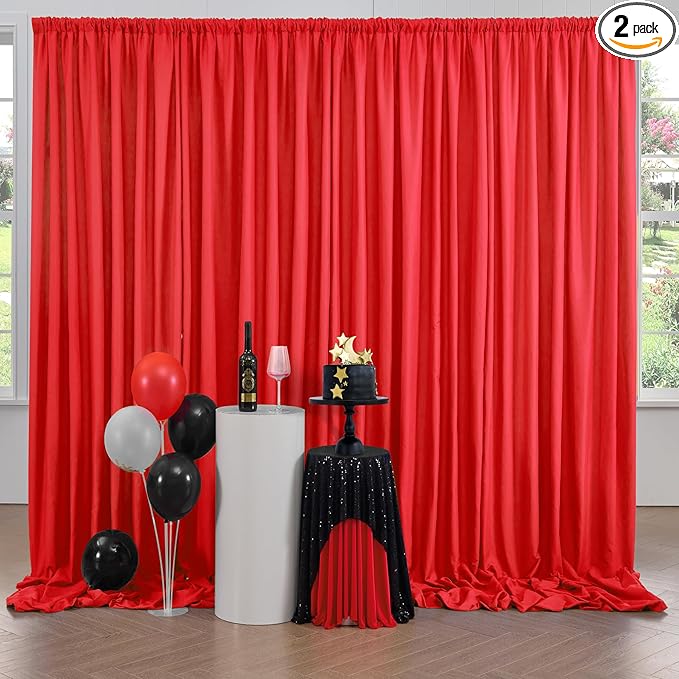 10ft x 10ft Thick Red Backdrop Curtains by ENJOYYOURPARTY