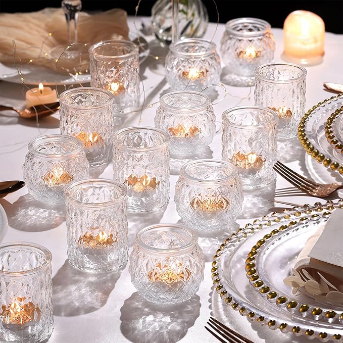 36pcs Assorted Clear Votive Candle Holders, Tea Light Candle Holders by NITIME