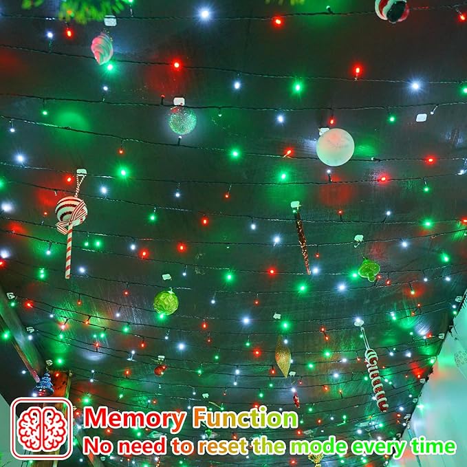 YEGUO 165ft 500 LED Christmas Lights Outdoor Waterproof, 8 Modes Red White and - Image 5