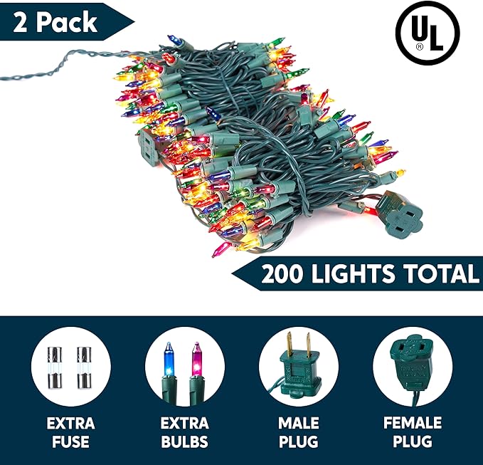 Joiedomi Multicolor Christmas String Lights, 200 42.6FT Christmas Fairy Tree - Image 2
