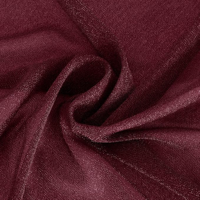 Burgundy Red Fall Thankgiving Elegant Arch Draping Fabric 2 Panels Outdoor 29" - Image 4
