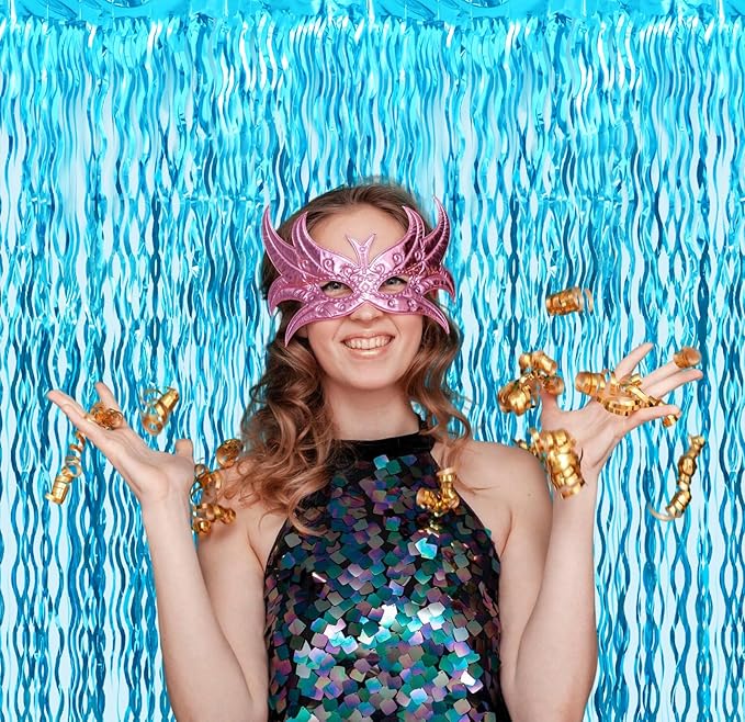 GOER 6.4 ft x 6.5 ft Metallic Tinsel Foil Fringe Curtains, Graduation - Image 9