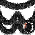 50 Feet Black Christmas Tinsel Garland, Metallic Foil Twist Banner Wall Hanging by LANTIANCHEN