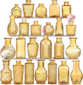 Amber Gold Glass Bud Vases Set of 24, Vintage Small Vases by Unknown