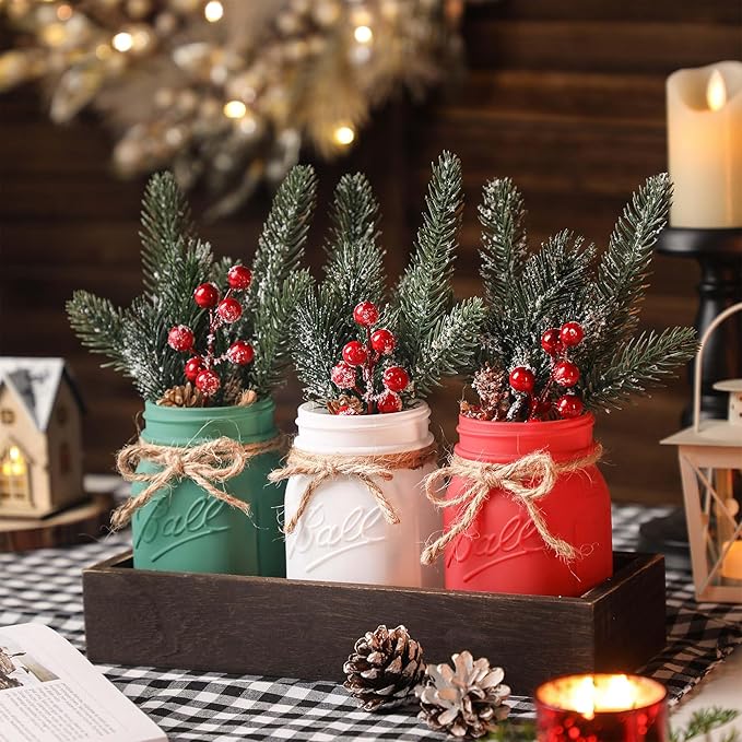 Winter Mason Jars, Winter Centerpieces - Image 6