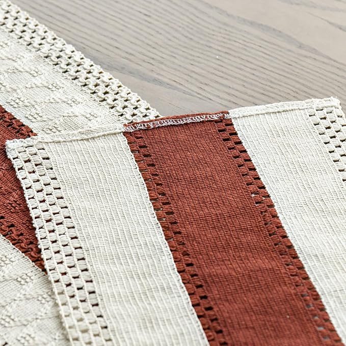 Artoid Mode Caramel Farmhouse Rustic Table Runner, Seasonal Holiday Hollow - Image 5