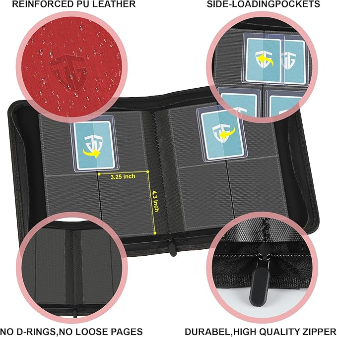 Toploader Binder, Holds 112 Toploaders, 4 Pocket Top Loader Binders - Image 3