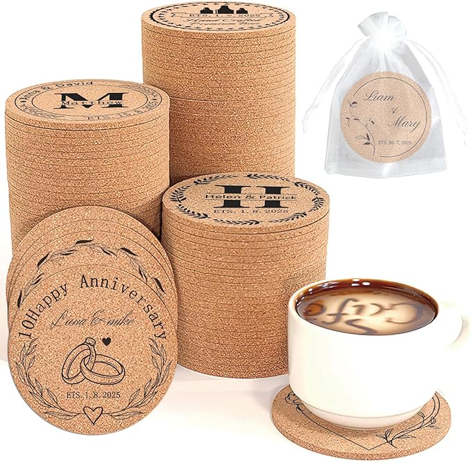 Custom Coasters Personalized Cork Coasters Bulk by Unknown