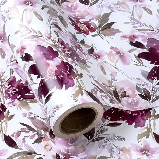 WRAPAHOLIC 30 Inch Jumbo Reversible Floral Wrapping Paper - Image 2
