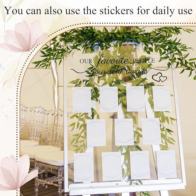 3 Pcs Wedding Seating Chart Decal Stickers DIY Our Favorite People Your Seat - Image 3