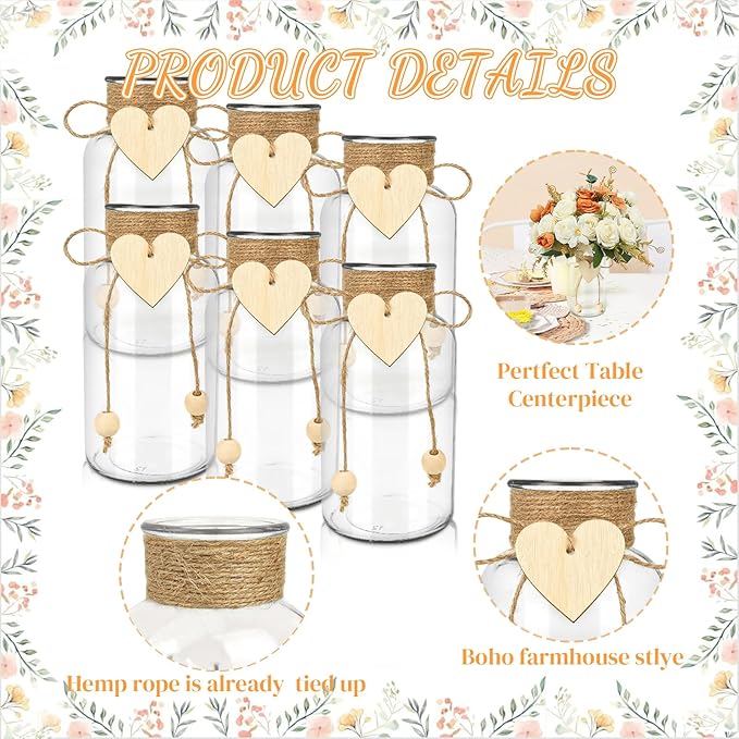 Vintage Glass Vases for Flowers, Bridal Shower Bud Vase Set - Image 3