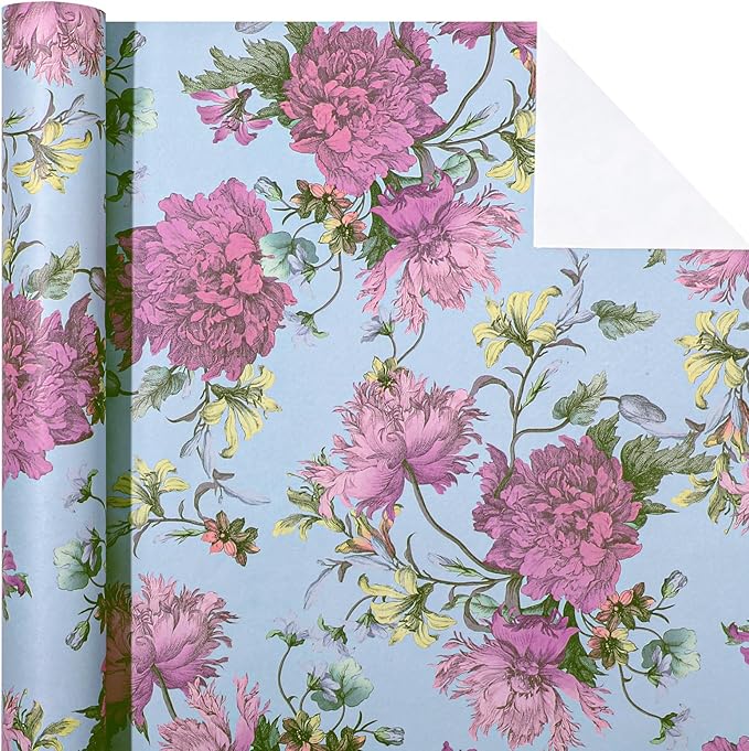 WRAPAHOLIC Kraft Floral Wrapping Paper Roll - Image 2