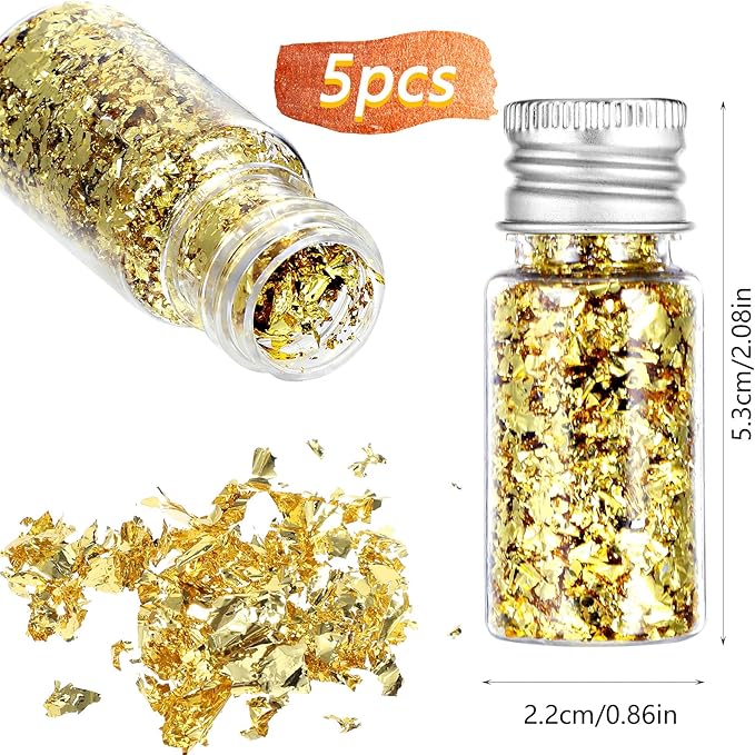 5Pcs Decorative Gold Leaf - Image 2