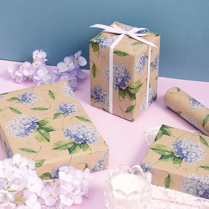 RUSPEPA Hydrangea Wrapping Paper - Image 4