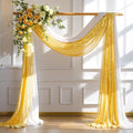 Wedding Arch Draping Fabric, 1 Panel 28" x19ft White Arch Drapes & 1 Panel 16" by Partisky