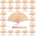 Qunclay 60Pcs Wooden Hand Fans Folding Wedding Fans by Qunclay