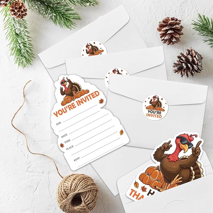 REWIDPARTY 15 Sets Thanksgiving Party Invitations - Image 6
