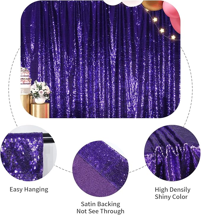 SquarePie Sequin Backdrop Less Transparent Background Sparkly Curtain - Image 9