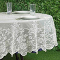 Tableclothsfactory 70" Premium Lace Ivory Round Tablecloth by TABLECLOTHSFACTORY