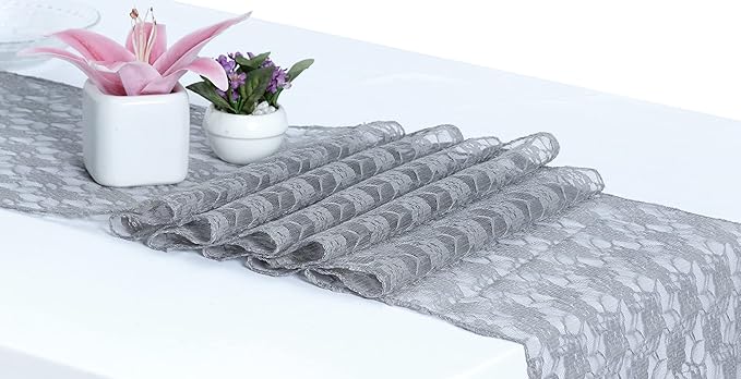 MDS Pack of 25 Wedding 12 x 108 inches Lace Table Runner - Image 2