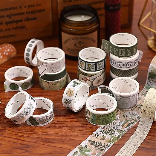18 Rolls Botanical washi Tape Set - Image 5