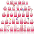Set of 40 Glass Bud Vases, Small Pink Glass Vases in Bulk, Mini Vintage by Fivenl