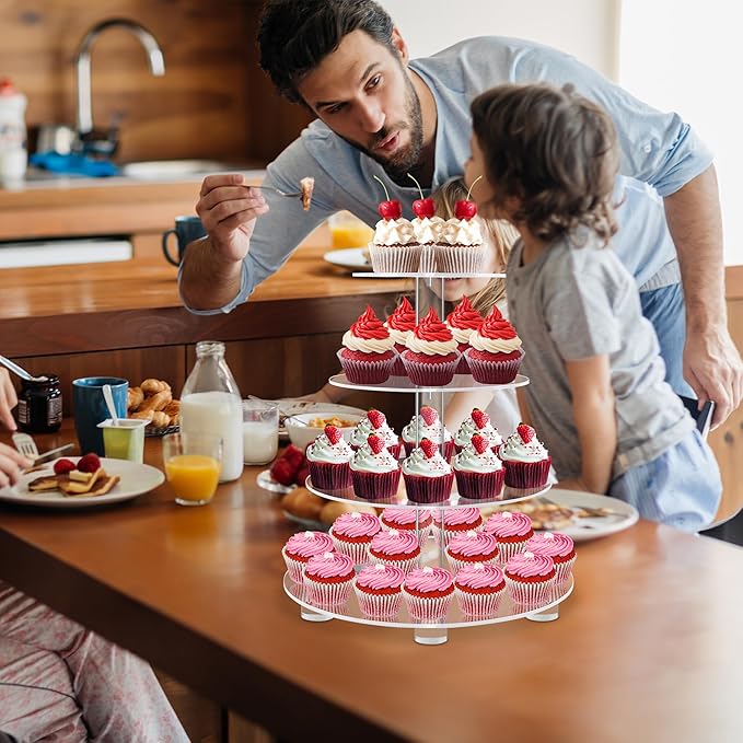 YestBuy 4 Tier Round Acrylic Cupcake Stand - Image 4