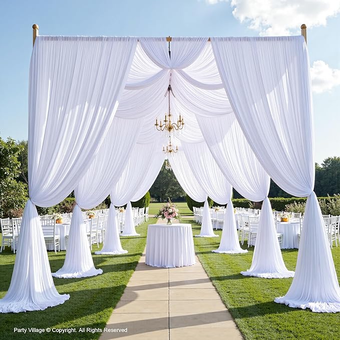 PartyVillage 50ft×15ft White Backdrop Curtain - Image 7